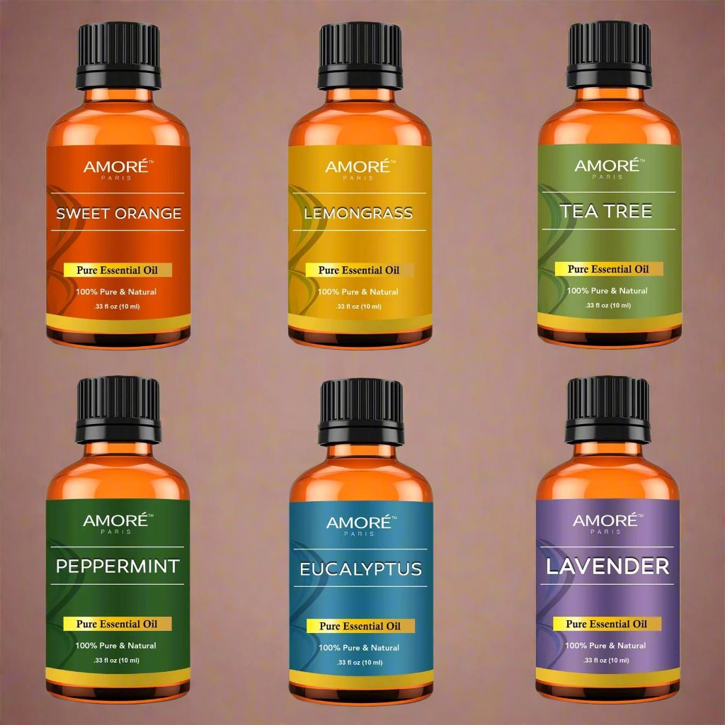 AMORÉ® Essential Oil Set - 6 Piece Aromatherapy Collection