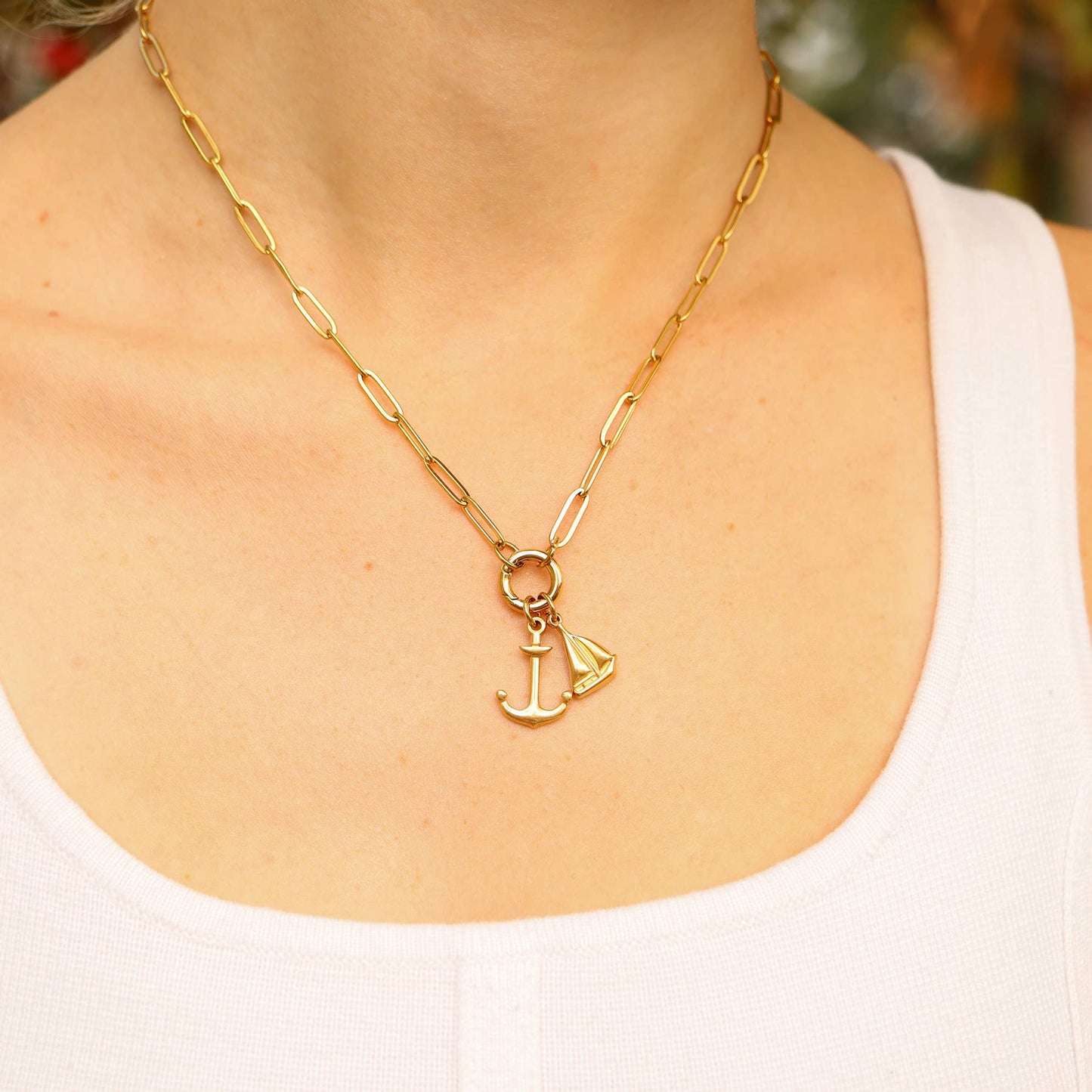 Paperclip Charm Keeper Necklace