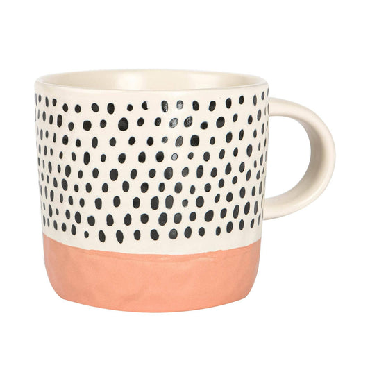 Nicola Spring Two-Tone Ceramic Coffee Mug – Pink (385 ml)