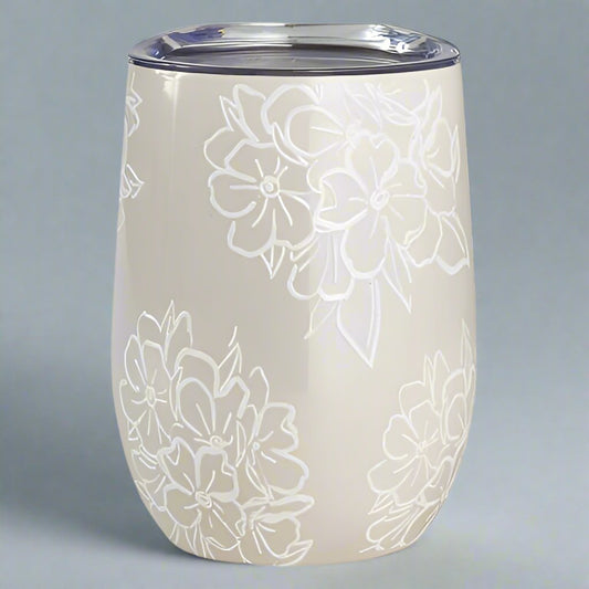 Floral Wine Tumbler (12 oz)