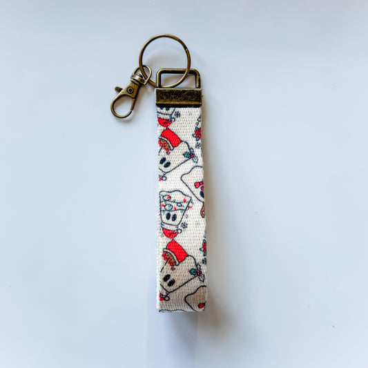 Canvas Keychain Wristlet - Holiday Edition