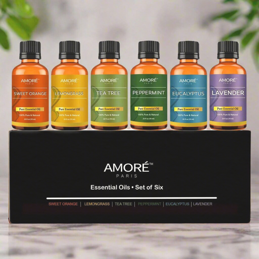 AMORÉ® Essential Oil Set - 6 Piece Aromatherapy Collection