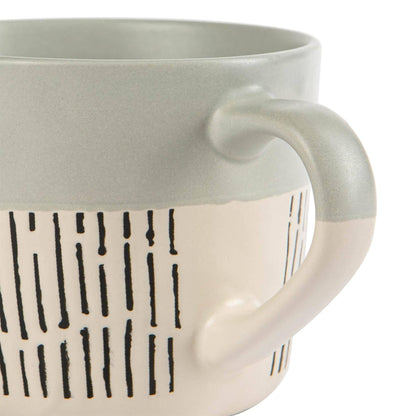 Nicola Spring Two-Tone Ceramic Coffee Mug – Gray (450 ml)