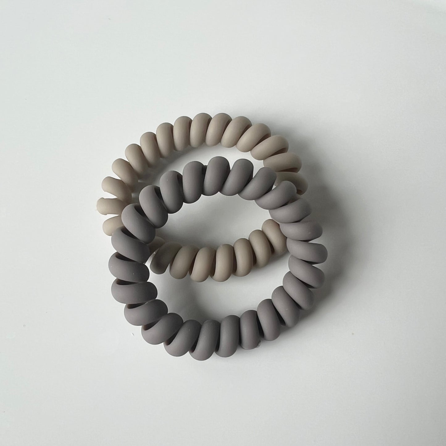 Frosted Telephone Cord Hair Tie Set (2pcs)