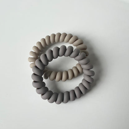 Frosted Telephone Cord Hair Tie Set (2pcs)